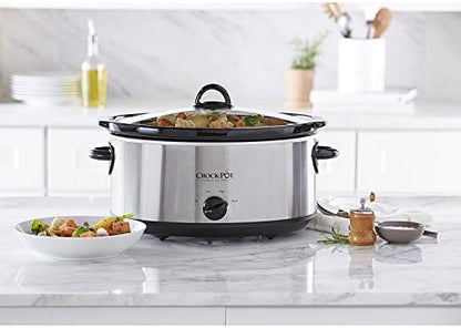 7 Quart Oval Manual Slow Cooker – Stainless Steel - Curated Catalog K8