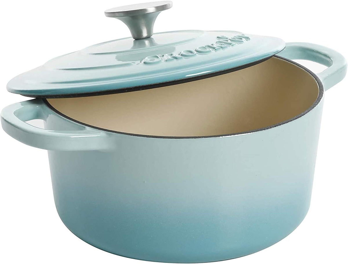 3 Quart Enameled Cast Iron Dutch Oven – Aqua - Curated Catalog B4