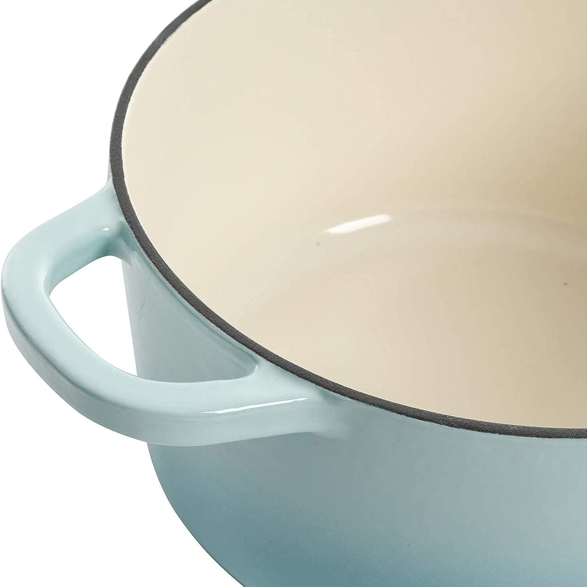 3 Quart Enameled Cast Iron Dutch Oven – Aqua - Curated Catalog L5