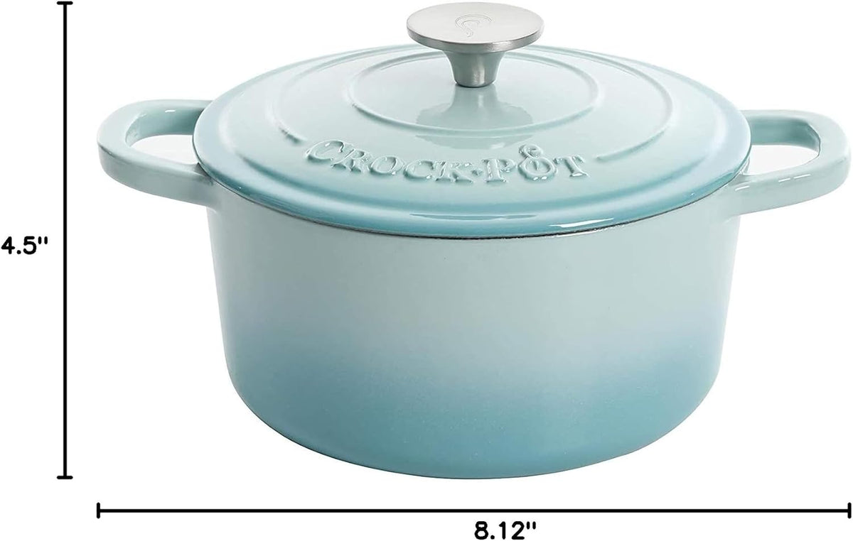 3 Quart Enameled Cast Iron Dutch Oven – Aqua - Curated Catalog L5