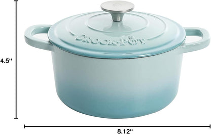 3 Quart Enameled Cast Iron Dutch Oven – Aqua - Curated Catalog L5